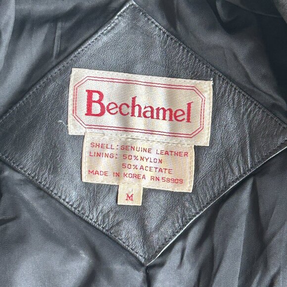 Vintage 90s Matrix Grunge Trench Coat Genuine Leather Black Oversized Women's M - Picture 3 of 16